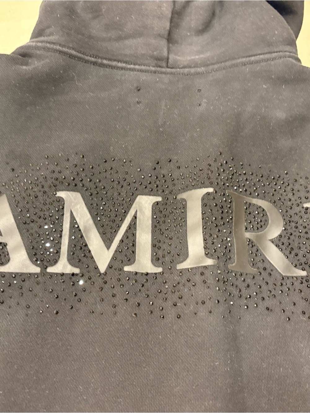 AMIRI M Black Hoodie with Back Logo including black rhinestones - luxury comfort - Picture 3 of 6